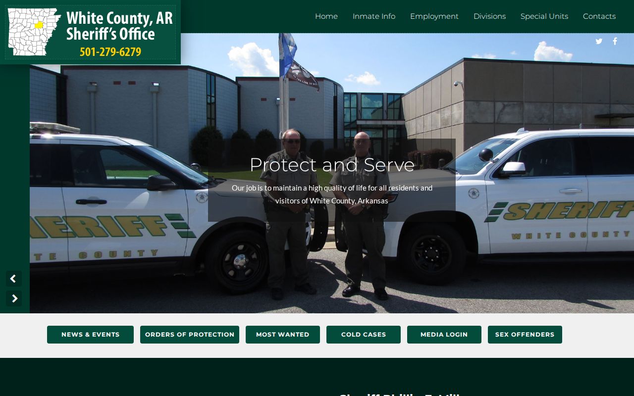 White County Sheriff contact context for active warrant records