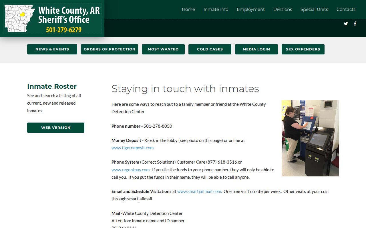 White County inmate information distinguished from active warrant records