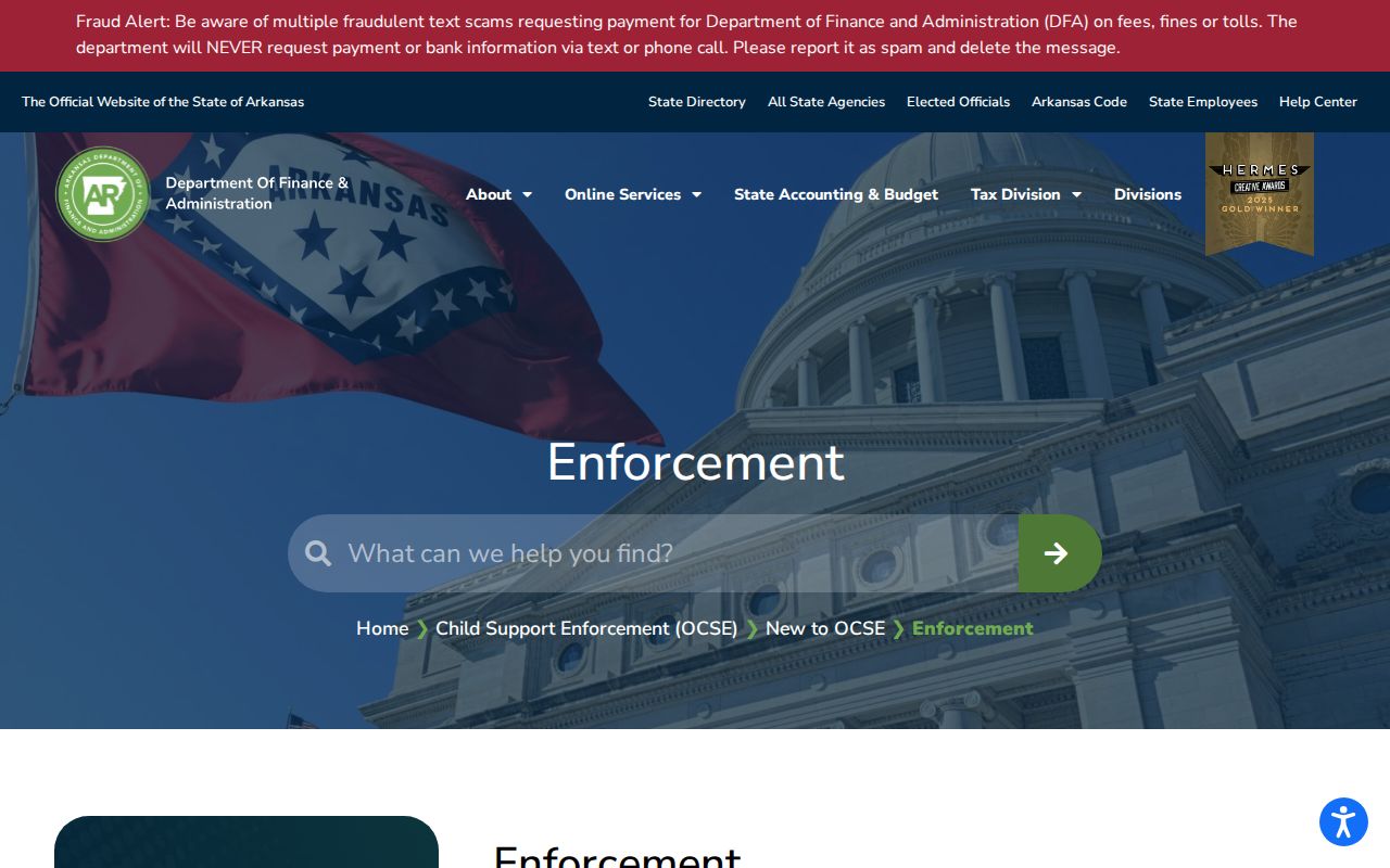 Arkansas child support enforcement distinction from White County traffic warrants