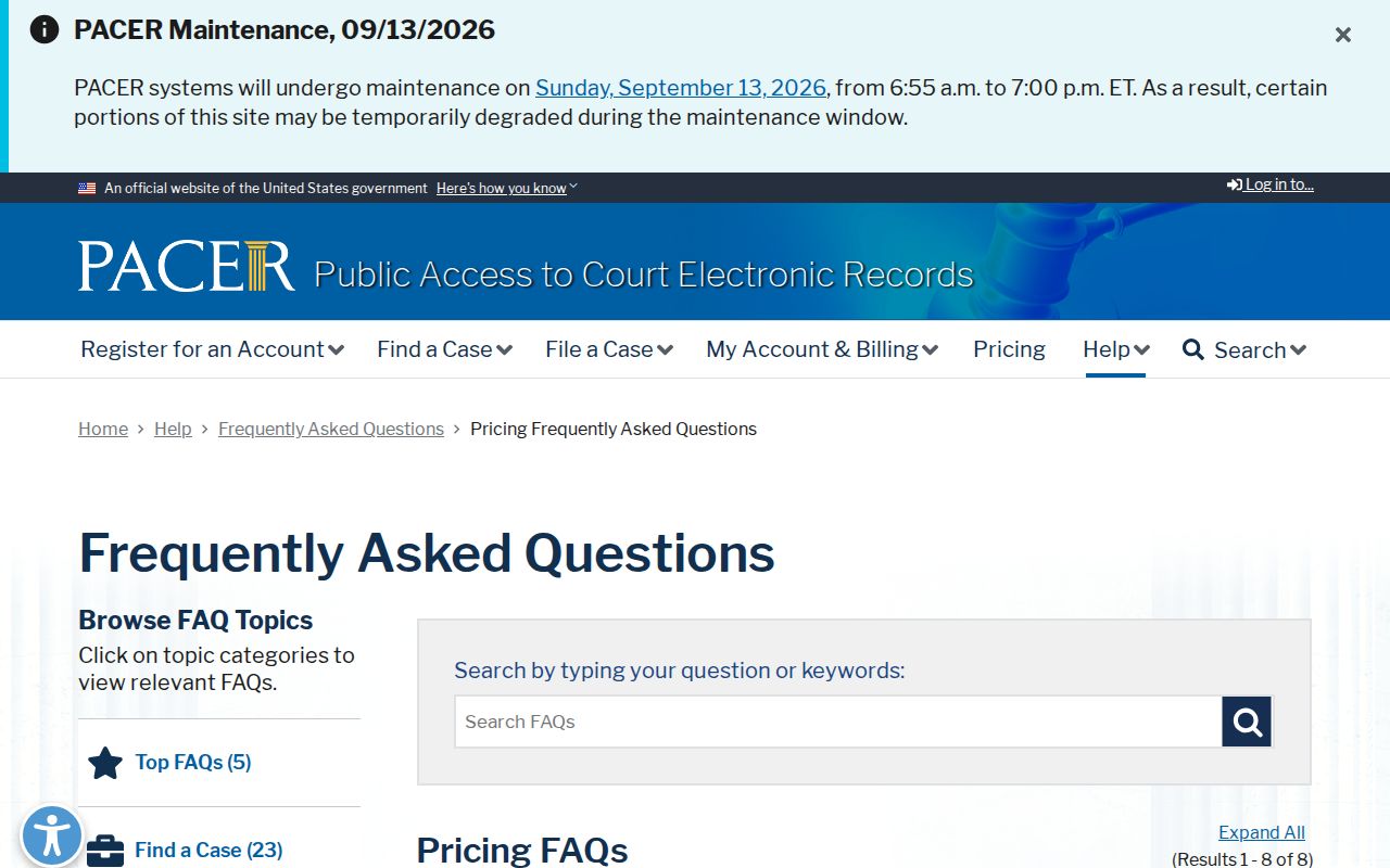 PACER federal record access for White County warrant research